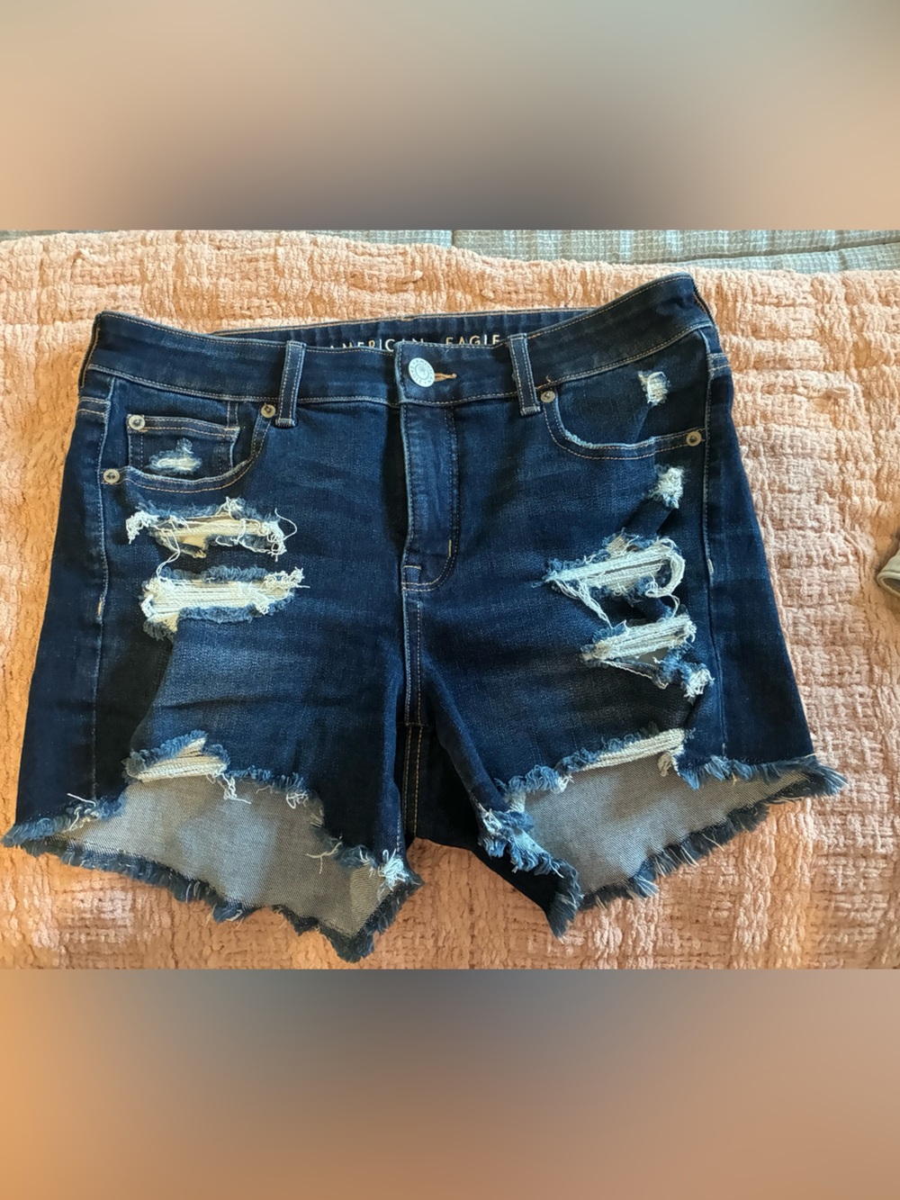 American Eagle Outfitters Dark Blue Ripped The Dream Shorts